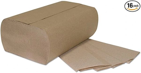 PAPER TOWELS MULTIFOLD BROWN, 250 COUNT