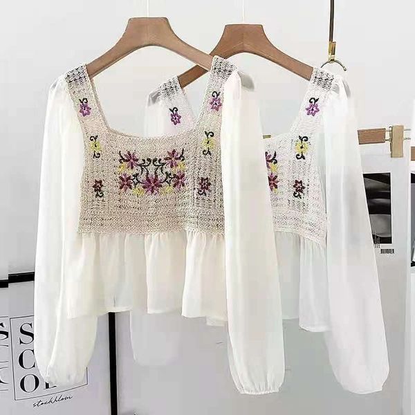 White U-Neck Blouse