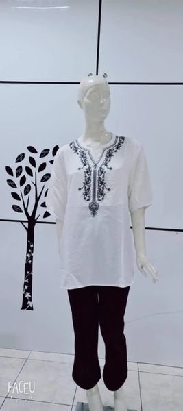 White Eid Mubarak Blouse