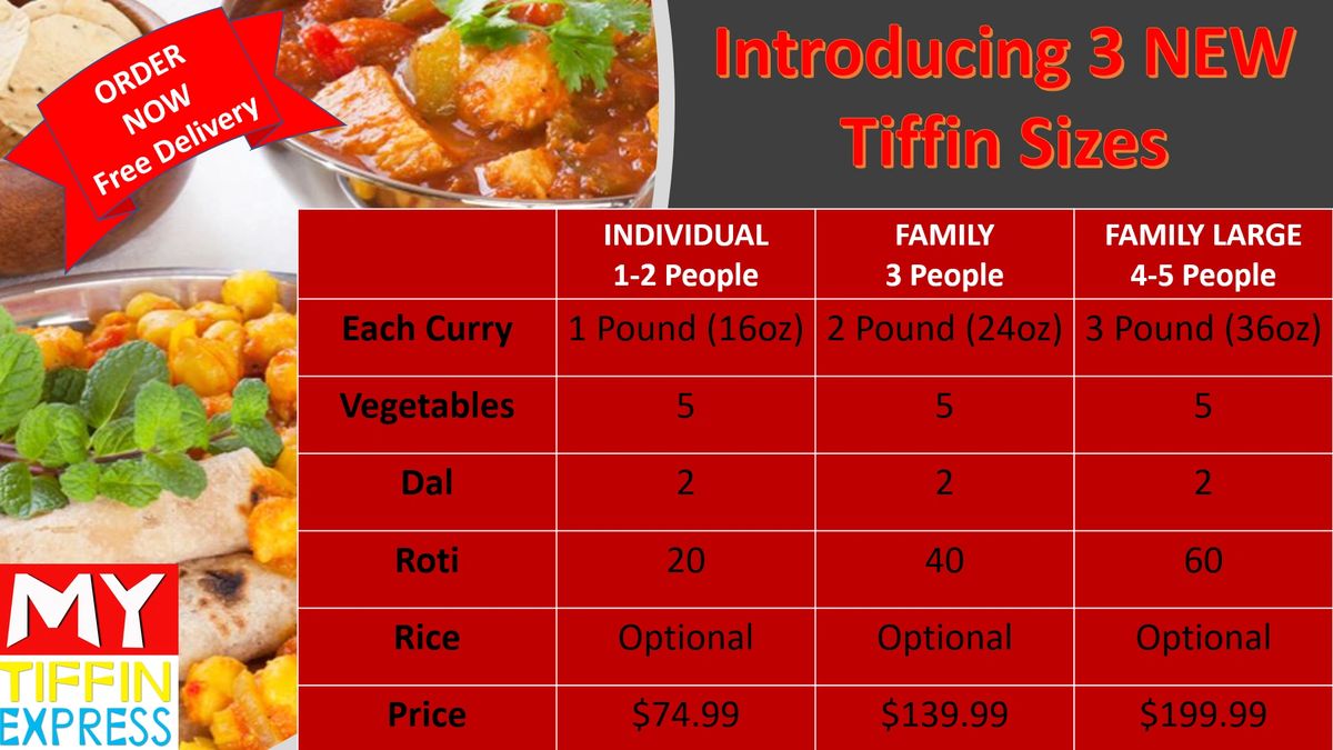 Indian Tiffins in New Jersey and Catering