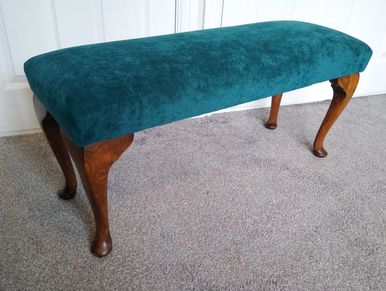 Simon commissioned a number of items of furniture matching in teal Romo Kirkby Design Crush