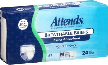 Attends Breathable Briefs EXTRA ABSORBENT/SEVERE (Diapers) MEDIUM 96ct.