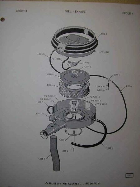 AMC COWL INDUCTION AIR CLEANER | Muscle Car Air Cleaner 1986 el camino vacuum diagram 