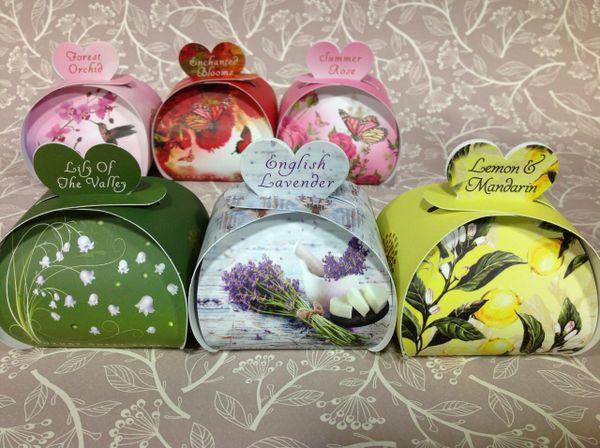 3 Heart Shaped Guest Soaps, Made in England from Pure Vegetable Oils