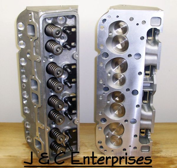 NEW ALUMINUM PERFORMANCE 283350 CHEVY CYLINDER HEADS 2.02 INTAKE .550