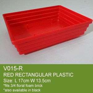 Red Rectangle Plastic Container
