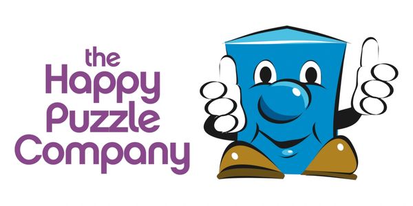 Logo "Happy Puzzle Company" which includes fun, STEM, logic thinking games for family & kids play