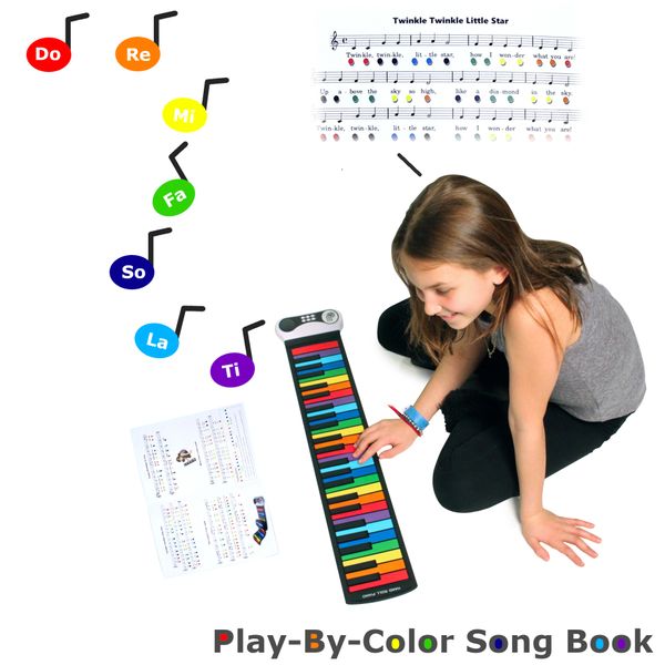 Portable & Flexible 49 Color Coded Standard Keys Play-by-Color Song Book Rock And Roll It Special Edition Great Choice! Play by Color Piano Battery Or USB Powered 