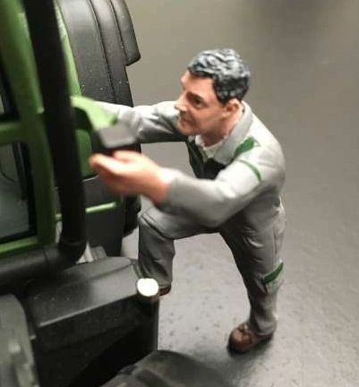 AT COLLECTIONS 1:32 SCALE FARMER GETTING INTO TRACTOR