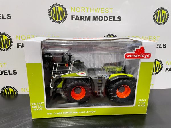 WEISE TOYS 1:32 SCALE CLAAS XERION 4000 SADDLE TRAC (CLAAS GREEN BOX)