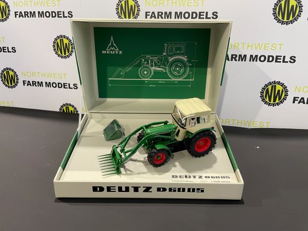 UNIVERSAL HOBBIES 6200 1:32 SCALE DEUTZ FAHR D60 05 WITH CAB AND FRONT LOADER