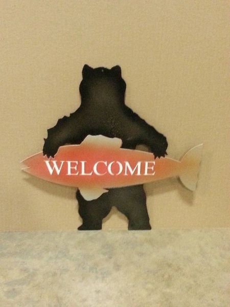 Welcome Bear With Salmon