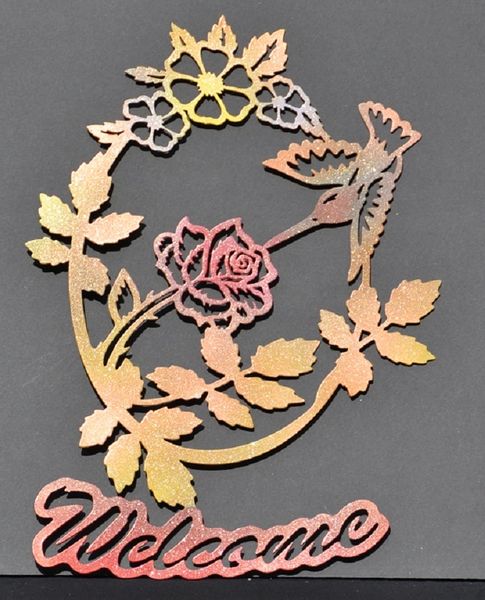 Hummingbird Welcome Sign Copper Bird