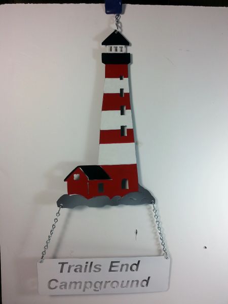 Lighthouse with Customization on Hanging Sign