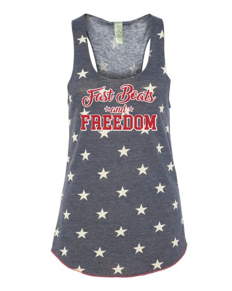 Fast Boats and Freedom Star Tank Top