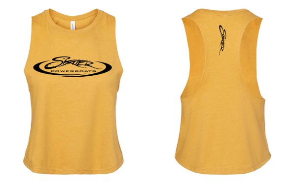 Heather Gold Racerback Cropped Tank