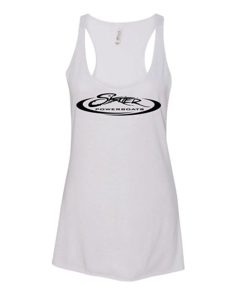 White Women's Triblend Racerback Tank