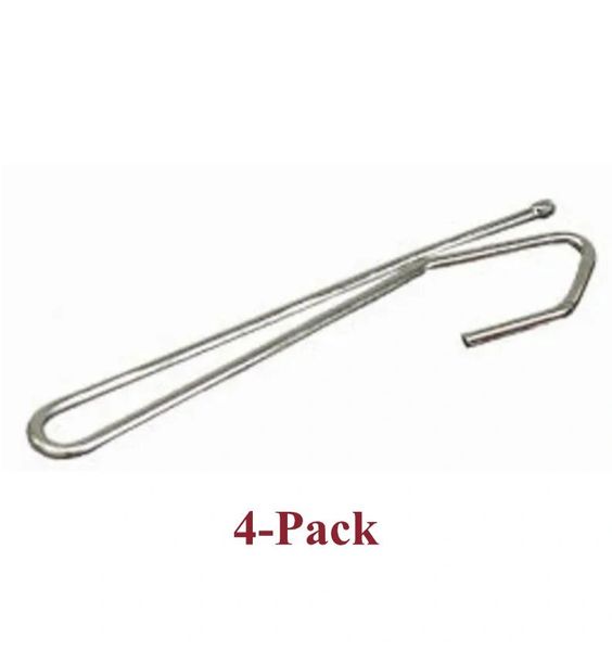 3" SLIP-IN DRAPERY PINS for Pinch Pleat Draperies on Decorative Traverse Rods or Poles with Rings - Single Prong Long Neck - (4-Pack)
