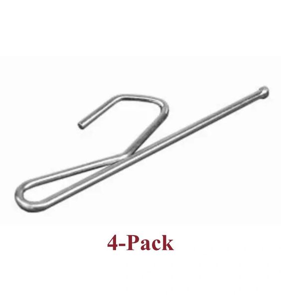 3" SLIP-IN DRAPERY PINS for Pinch Pleat Draperies on Standard Traverse Rods - Single Prong Short Neck (4-Pack)