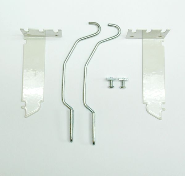 VALANCE CURTAIN ROD EXTENDER KIT ~ 1 Pair BRACKETS with 2 Wire CENTER SUPPORTS