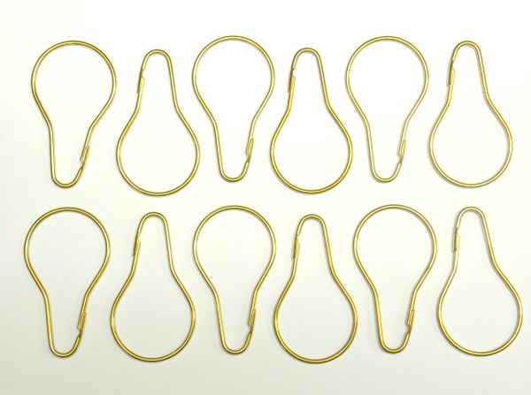QUALITY Brass Plated SHOWER CURTAIN RINGS - 2.4mm Thick - (12-Pack)