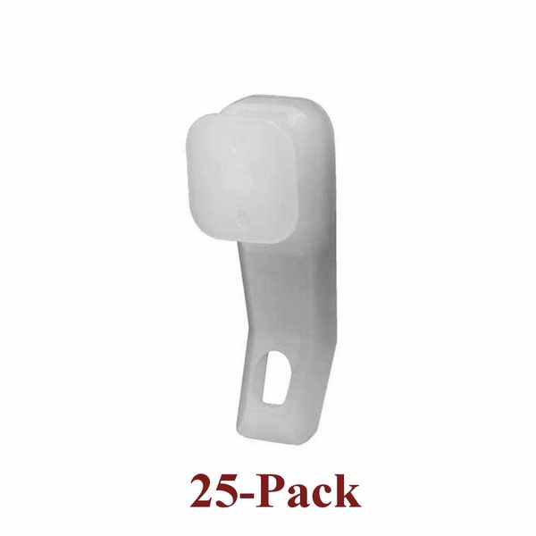 DRAPERY CARRIER SLIDES for Standard White Traverse Rods (25 Pack)