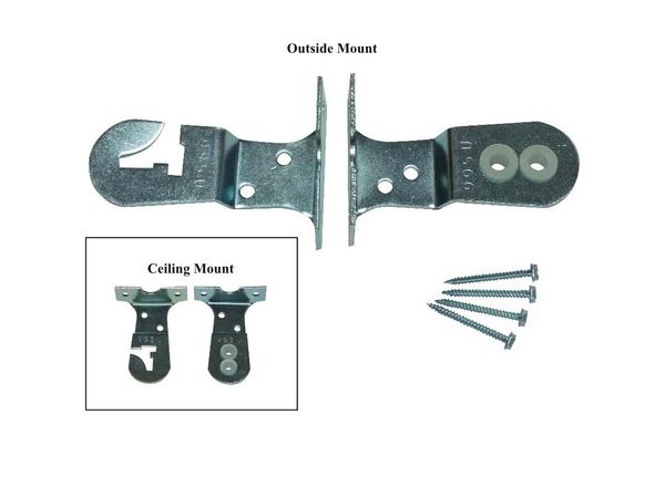 UNIVERSAL MOUNT BRACKETS with NYLON BUSHING for Roller Window Shades with a METAL Roller (1-Pair)