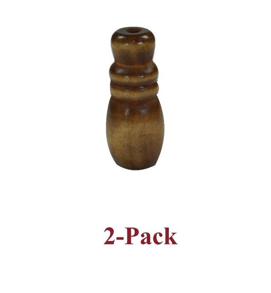 1 5/8" WALNUT Finish WOOD BLIND CORD TASSELS - Small Hourglass Design (2-Pack)