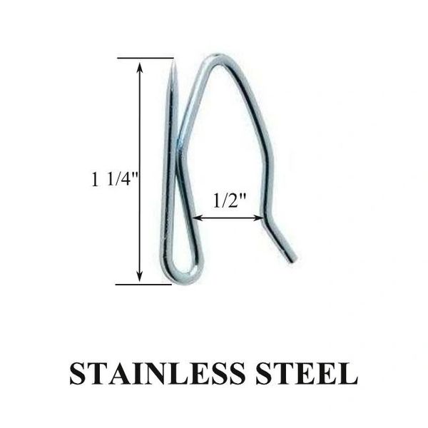 Heavy Duty Stainless Steel Drapery PINS Hooks