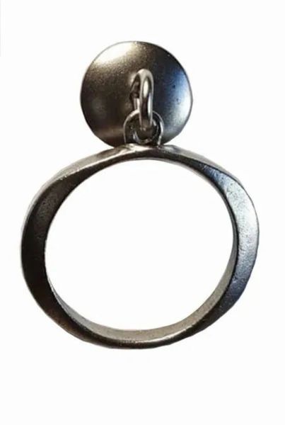 DESIGNER SERIES - Roller Window Shade RING PULL - Antique Silver OPEN OVAL