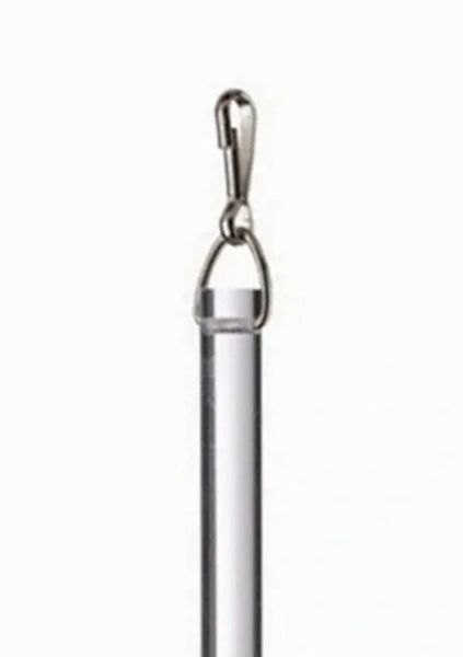 Heavy Duty Clear Acrylic Drapery Baton Curtain Wand 1/2" Thick with Stainless Steel Snap Hook