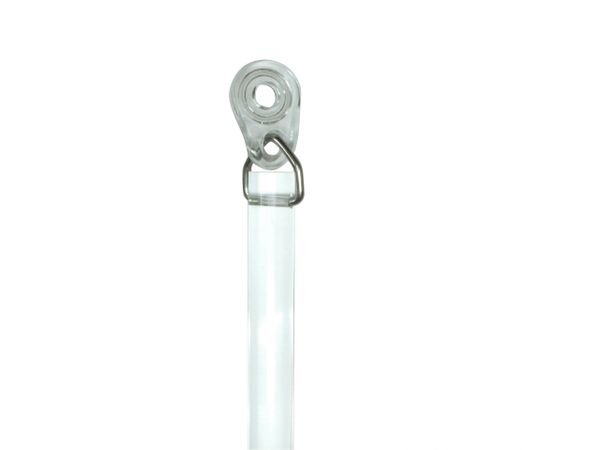 Heavy Duty Clear Acrylic Drapery Baton Curtain Wand 1/2" Thick with Plastic Adapter