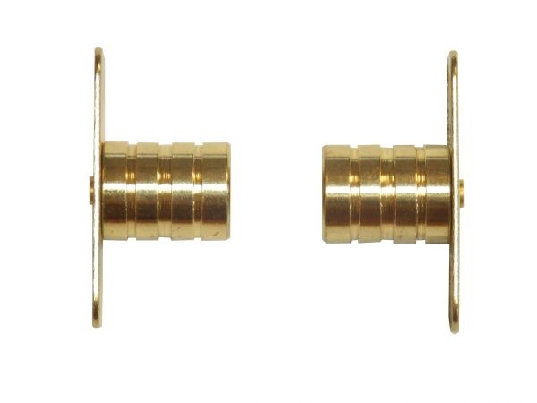 INSIDE MOUNT Brass Plated BRACKETS for 3/8" Rodding Doors & Sidelights (1-Pair)