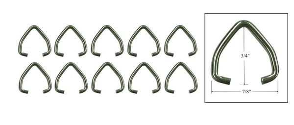3/4" Stainless Steel "D" Clip for Drapery Batons (10-Pack)