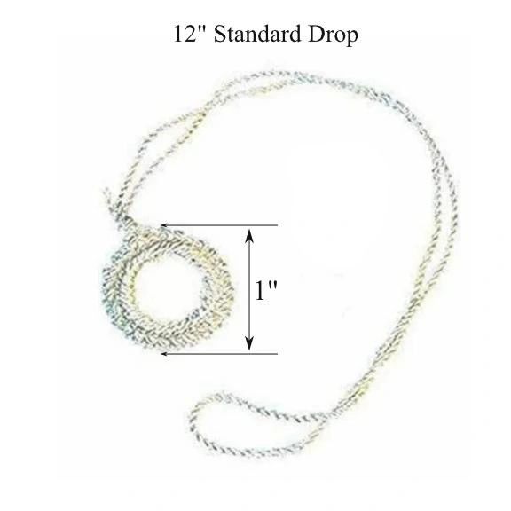 CREAM Roller Shade Crochet Ring Pull with ROUND Decorative 7/16" Nail