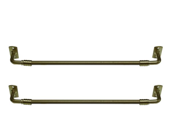 3/8" Steel Rodding DOOR Top & Bottom ROD SET - Two 36" Rods with 2 pair 1" Gooseneck Brackets & Screws