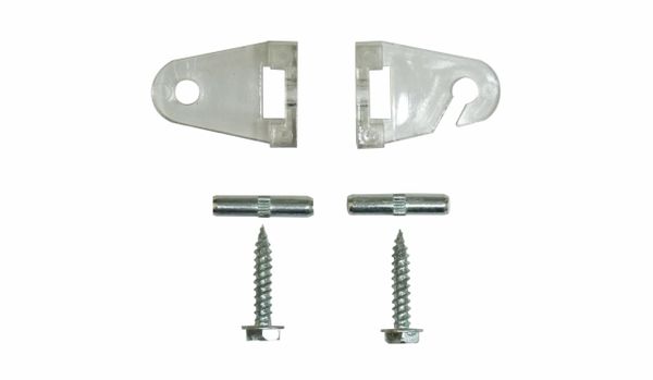 Clear Hold-Down Brackets & Pins for Pleated Shades & Mini Blinds (1-pair)