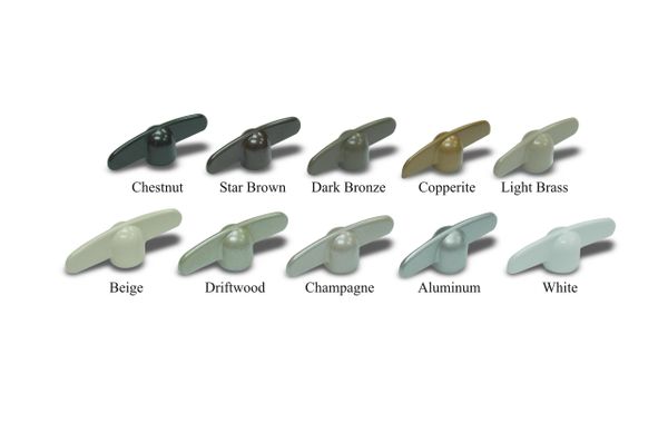 11/32" TRUTH WRIGHT Casement WINDOW Handle Butterfly Wing Nut T-HANDLE - Choose from 10 Colors