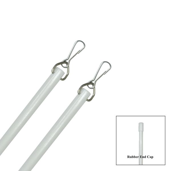 FIBERGLASS DRAPERY BATON Wand with Stainless Steel Snap Hook - Our STRONGEST Baton - 2-PACK