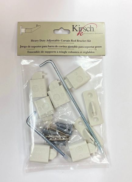 Kirsch Heavy Duty Adjustable Curtain Rod Bracket Kit 6105.025