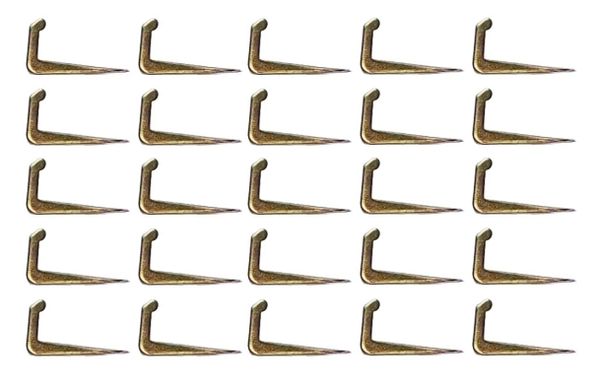 Small Brass Plated Tenter Hooks for Tie-Backs, Returns on Draperies & More! - (25-Pack)