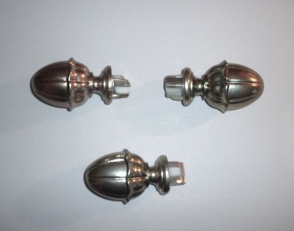 3 Ea Kirsch 1 3 8 Decorative Traverse Rod Pewter Push In Plug