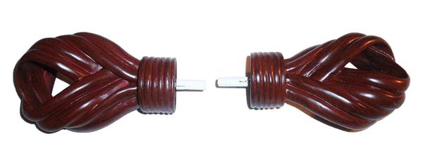 Kirsch MAHOGANY TWISTED KNOT FINIALS for 1 3/8" Wood Pole #27056-083