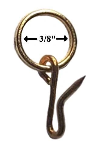 3/8" Brass Pin-On Rings for Tie-Backs & Grommet Draperies (10-Pack)
