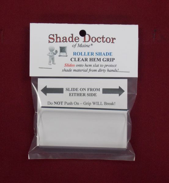 CLEAR HAND GRIP for Roller Window Shades with a Wood or Plastic Hem
