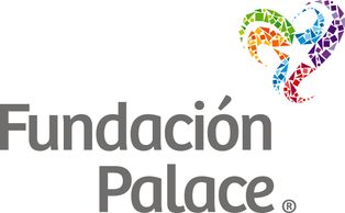 Logo of Fundación Palace with colorful mosaic design.