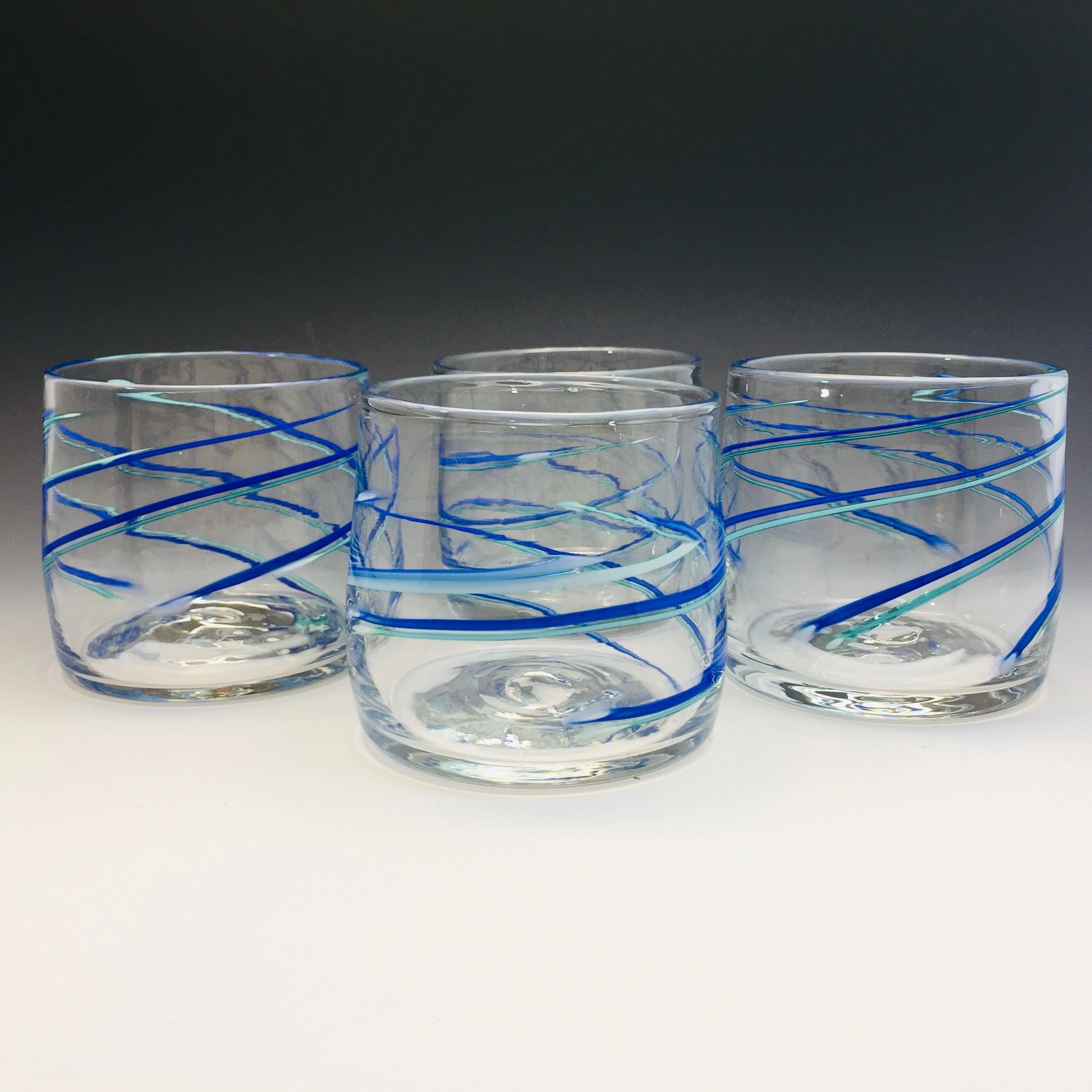 Blue rocks glasses set of four