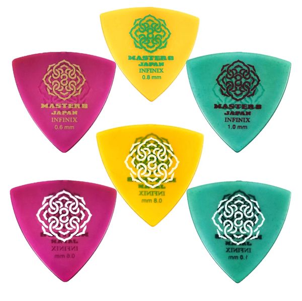 Master 8 Japan Infinix Hard Polish Grip Large Triangle Guitar Pick - 6 Pack