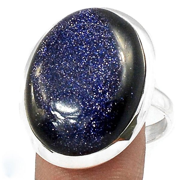 SOLDBlue Goldstone Ring, sz 10