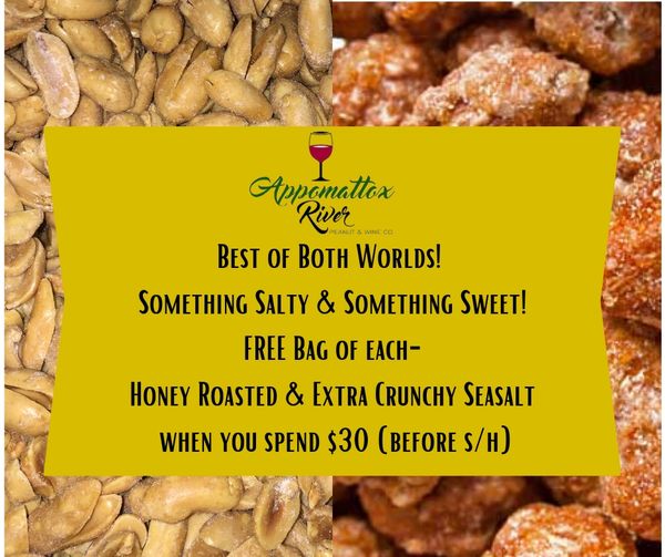 SPEND $30 BEFORE S/H and ADD ME TO YOUR CART-FREE BAG OF EACH- Honey Roasted & Extra Crunchy Seasalt